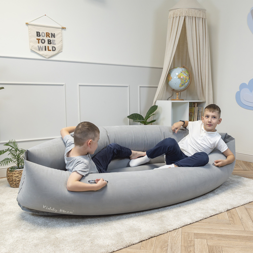 KiddyMoon Gonflable Fauteuil Sensoriel Enfant Avec Poignées Et Pompe, gris, XL