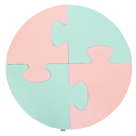 Puzzle en mousse doux tapis de motricité pour enfants tapis d'éveil pour bébé 4 éléments KiddyMoon, Rose/Menthe