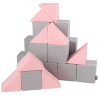 KiddyMoon blocs mous pour bébé cubes de construction en mousse, mix: gris clair/rose, 24 Pieces