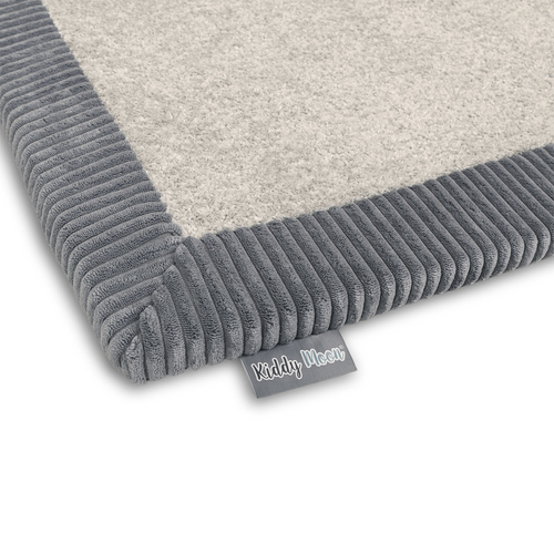 KiddyMoon Tapis de jeu doux pour enfant, antidérapant, rectangulaire, gris clair