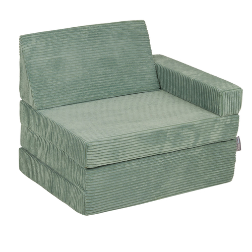 KiddyMoon Fauteuil Enfant Convertible en Mousse, Fauteuil pour Enfants Chaise pour Chambre d'Enfants Matelas Pliable Matelas Fauteuil Relax Fauteuil Douillet, vert, Fauteuil