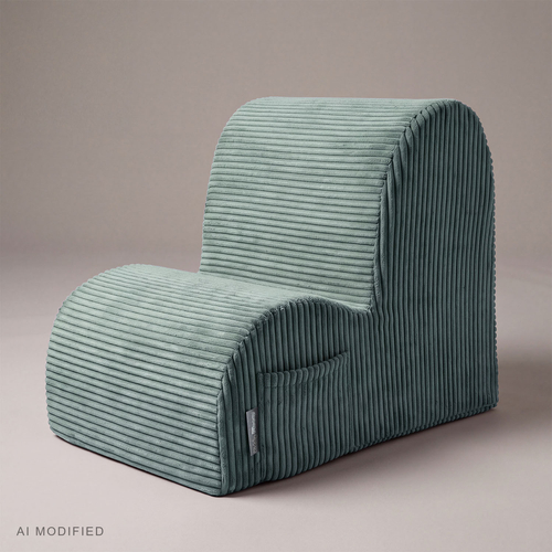 KiddyMoon fauteuil enfant à poche, housse zippée, assise confortable, vert, Taille unique