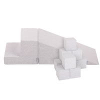 KiddyMoon Aire de Jeux Cubes Pente et Marche PPZ-253, gris clair, Multi-Taille