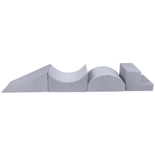 KiddyMoon Parcours Motricité En Mousse Enfants Tricot Côtelé Favorise Créativité, gris foncé, Multi-Taille