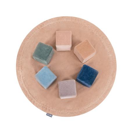 KiddyMoon tapis d'éveil sac à jouets 2en1 pour enfants, rose de sables:beige pastel/cuivre/perle, XL/50 balles