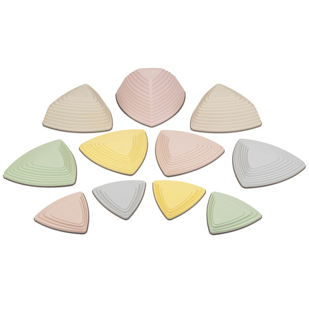 KiddyMoon Pierres de Rivière pour Enfants Pierres d'équilibre River Stones Jeu Sensoriel Motricité l'équilibre Coordination Force Parcours d'obstacles, multicolore, 11 Pieces