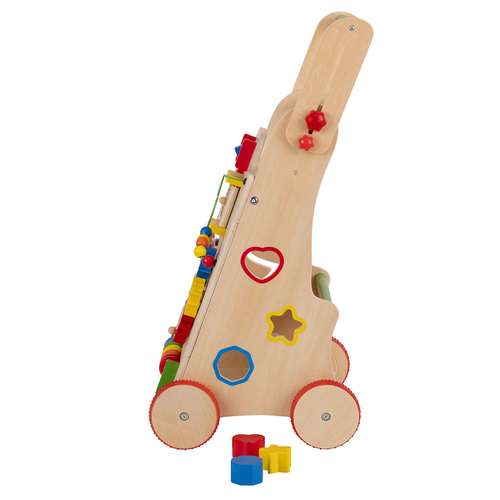 KiddyMoon Trotteur avec un Tableau D'activité, Chariot de Marche pour Bébé, Multicolore, Poignée réglable