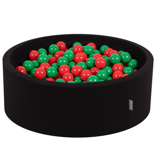 KiddyMoon Piscine à Balles ∅ 7Cm pour Bébé Rond Fabriqué En UE, pomme: vert/rouge, 90x30cm/200 balles