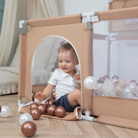 parc bébé avec balles plastiques aire de jeu pliable basket, beige : beige pastel/cuivre/perle, 200 balles