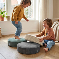 KiddyMoon Ensemble 3 Modules en Mousse pour Enfants pour Chambre D'enfant, vert-beige-gris foncé, Mx3