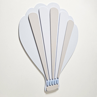 Déco murale KiddyMoon Relief 3D décoration en bois contreplaqué, montgolfière : bleu/gris, UNI