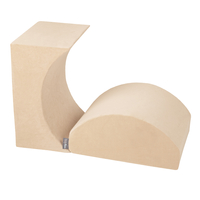 KiddyMoon Velours Aire De Jeux en Mousse pour Enfants, Élément Rampe/Semi-rouleau PPZV-222, beige sableux, Multi-Taille