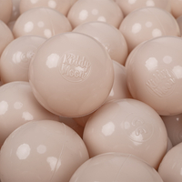 KiddyMoon Balles Colorées Plastique ∅7cm pour Piscine Enfant Bébé Fabriqué en EU, beige pastel