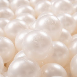KiddyMoon Balles Colorées Plastique ∅7cm pour Piscine Enfant Bébé Fabriqué en EU, beige crème