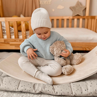 KiddyMoon Planche D'équilibre pour Enfants Planche à Balancer Montessori, Naturelle, 83x29,5x1,4 cm