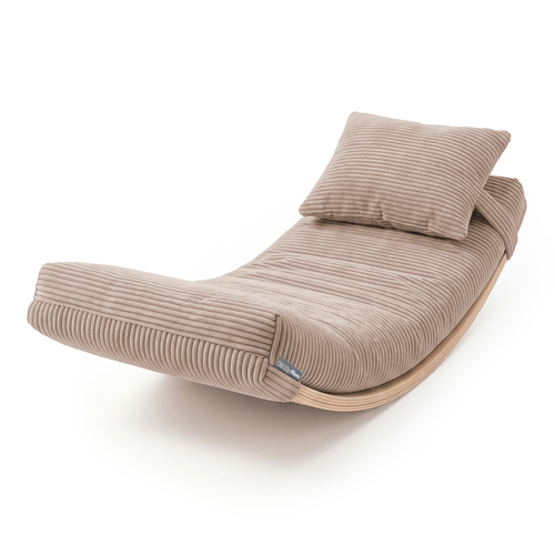 KiddyMoon Matelas avec Oreiller Set pour Planche D'équilibre Housse Amovible en Tissu Côtelé, beige foncé,