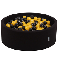 KiddyMoon Piscine à Balles ∅ 7Cm pour Bébé Rond Fabriqué En UE, Abeille: noir/jaune, 90x30cm/200 balles