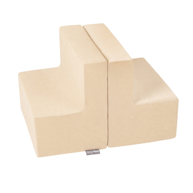 KiddyMoon Velours Aire De Jeux en Mousse pour Enfantsx élément marches PPZV-232, beige sableux, Multi-Taille