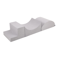 KiddyMoon Aire De Jeux en Mousse avec Rond Piscine à Balles pour Enfants, gris clair: blanc/gris/menthe, Piscine (300 Balles) + Version 6