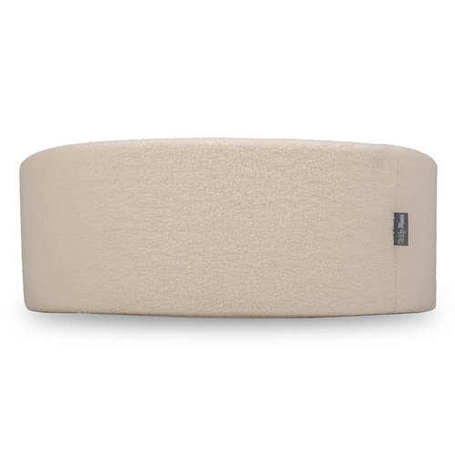 KiddyMoon Piscine à Balles Boules 7 cm pour un Remplissage plus Généreux Pour Bébés au Housse Teddy, Convient dès 8 Mois, crème, 90x30cm/SANS balles