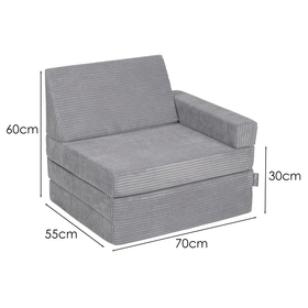 KiddyMoon Fauteuil Enfant Convertible en Mousse, Fauteuil pour Enfants Chaise pour Chambre d'Enfants Matelas Pliable Matelas Fauteuil Relax Fauteuil Douillet, , 70x55x30 cm
