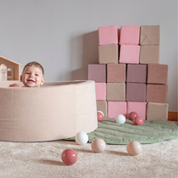 KiddyMoon Blocs Souples Jouets pour Bébé Mousse Squeeze Jouer Jouet Éducatif, cubes: bruyère-rose, 24 Pieces