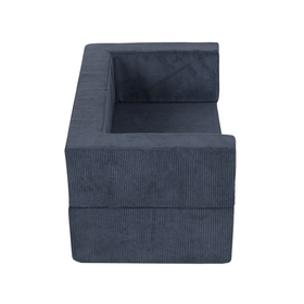 KiddyMoon Canapé en Mousse pour Enfants avec Balles Pour chambre d'enfant Léger Modulable Confortable Housse Amovible Parfait pour Jouer Lire et Se Détendre, bleu foncé, Canapé