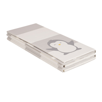 KiddyMoon Tapis de Jeu pour Enfant Bébé Tapis Mousse Tapis de Sol Tapis d'éveilBebe Reversible Stimulation De L'Imagination Pliable Pour L'Intérieur Et L'Extérieur, blanc-pingouin, 180x200x1cm