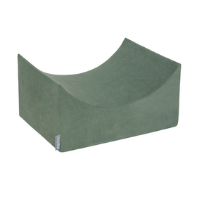 KiddyMoon Velours Aire De Jeux en Mousse pour Enfants, Élément Rampe/Semi-rouleau PPZV-222, vert forêt, Multi-Taille
