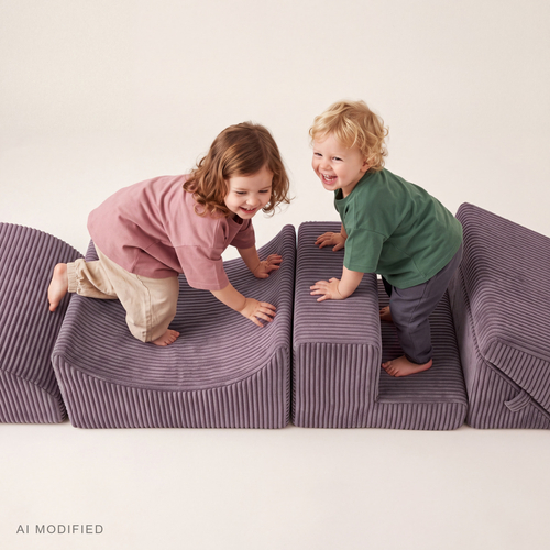 KiddyMoon ANAFI parcours de motricité en mousse pour enfant, violet, klin F/rampa L/półwałek L/schodek