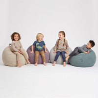 KiddyMoon Pouf pour Enfants 2-en-1 Rangement pour Jouets, 80x80x50cm, beige
