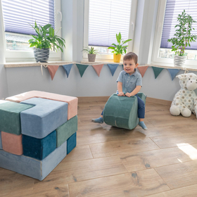 KiddyMoon Hopper Bascule-Sauteur pour les Enfants Bébé Balancelle Bean, vert forêt, 78x35x25cm