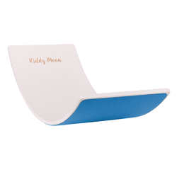 KiddyMoon Planche D'équilibre pour Enfants Planche à Balancer Montessori, Blanc/Bleu Felt, 83x29,5x1,7 cm/Felt