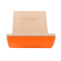 KiddyMoon Planche D'équilibre pour Enfants Planche à Balancer Montessori, Naturelle/Orange Felt, 83x29,5x1,7 cm/Felt